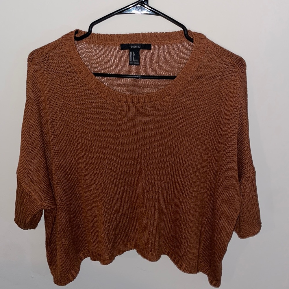 Cutest Brown HalfSleeve & Cropped Sweater!